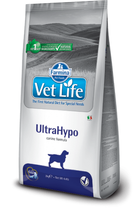Корм Farmina Vet Life Dog UltraHypo (Фармина Вет Лайф Дог Ультра-гипо) для собак, для снижения пищевой непереносимости питательных веществ, в случаях пищевой аллергии и атопий