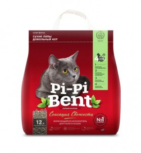 PI-PI-BENT Комкующийся наполнитель для кошачьего туалета «Сенсация свежести» (пакет)