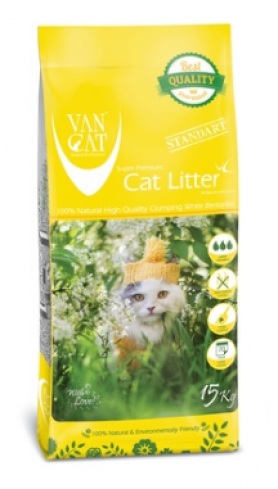 VAN CAT Комкующийся наполнитель Стандарт, Natural Standart; 15 кг