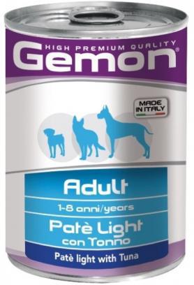 Консервы GEMON DOG LIGHT для собак облегчённый паштет с тунцом