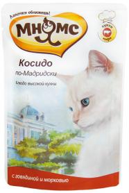 Паучи для кошек МНЯМС: Косидо по-мадридски со вкусом Говядина с морковью