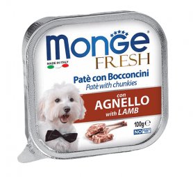 Monge Консервы для собак PATE e BOCCONCINI con AGNELLO со вкусом ягнёнка