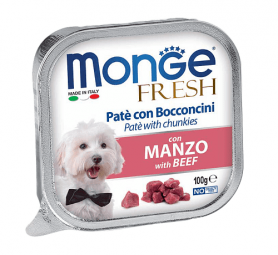 Monge Консервы для собак PATE e BOCCONCINI con MANZO со вкусом говядины
