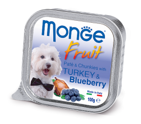 Monge Консервы для собак PATE & CHUNKIES with TURKEY & BLUEBERRY со вкусом индейки с черникой