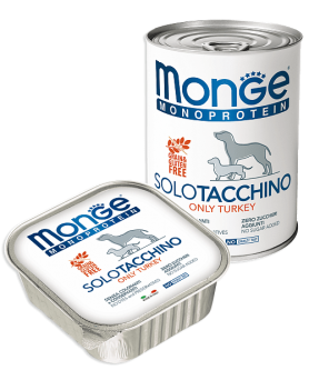 Консервы для собак MONGE SOLO TACCHINO со вкусом индейки