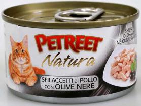 PETREET Консервы для кошек куриная грудка с оливками